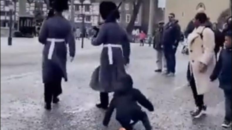 guardia-reina-isabel-pisotea-niño