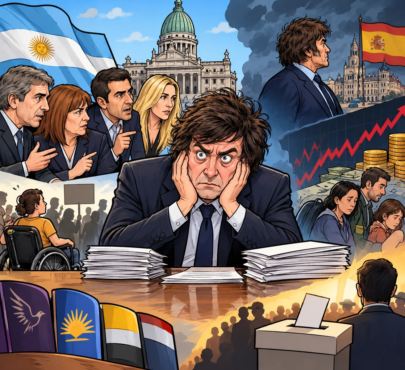 Collage político de tensiones argentinas
